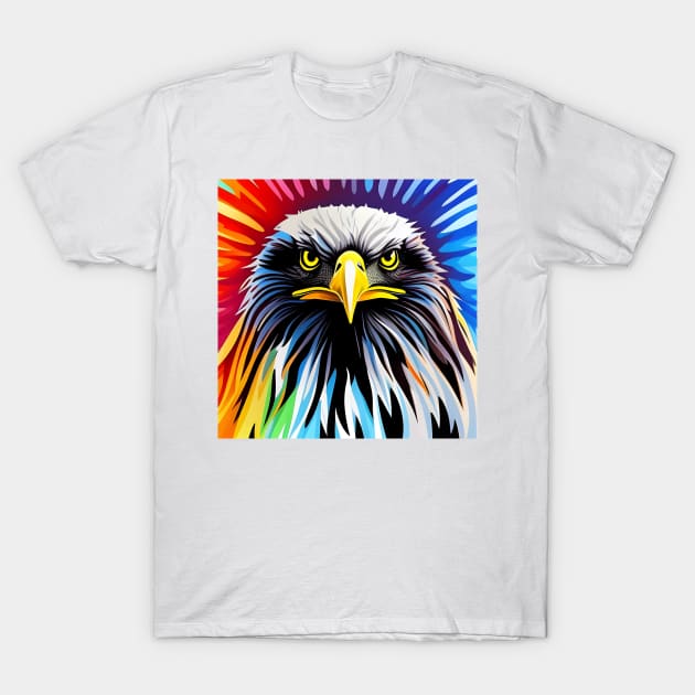 Bald Eagle Rainbow Design T-Shirt by Thewondercabinet28